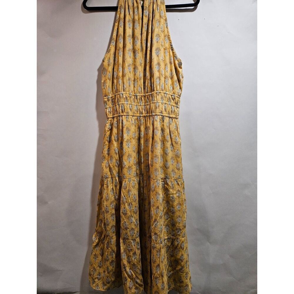 Anthropologie Yellow Floral Midi Dress - Picture 4 of 9